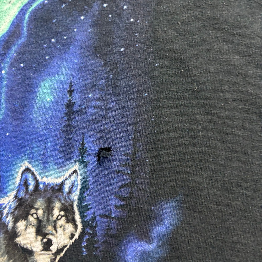 ODM Three Howling Wolves Nature Graphic Black T-Shirt Mens Size XL - Picture 5 of 7